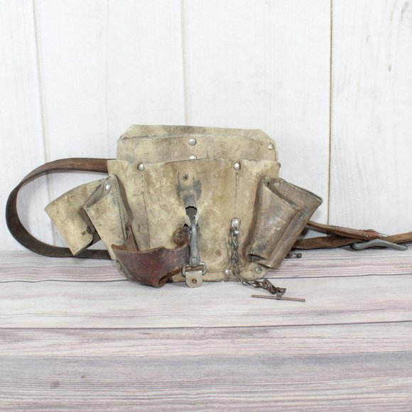 Klein Other - VTG KLEIN Electrician Tan Leather Tool Pouch Belt
